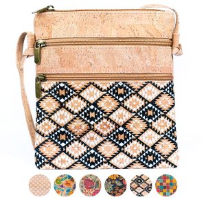 Women's Double Zip Flower print Crossbody Bag BAG-2266DEFGH