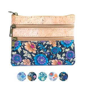 Chic Printed Mini Wallet with Triple Zippers for Women BAG-2327