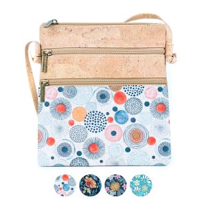 Women's Double Zip Flower print Crossbody Bag BAG-2314