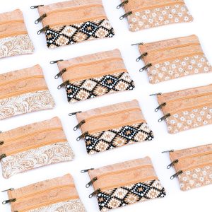 Printed Mini Coin Purse with Three Zipper Pockets BAGP-038 (5units)