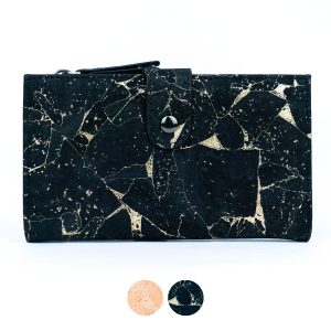 Chic Black and Natural Women's Wallet with Gold Accents BAG-2303